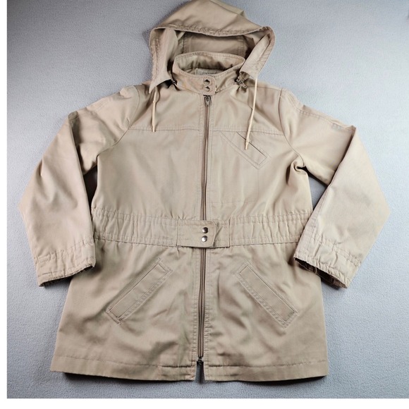 parasol Jackets & Blazers - Women's Beige Hooded Jacket Lightweight Casual Outdoor Zip Up Coat